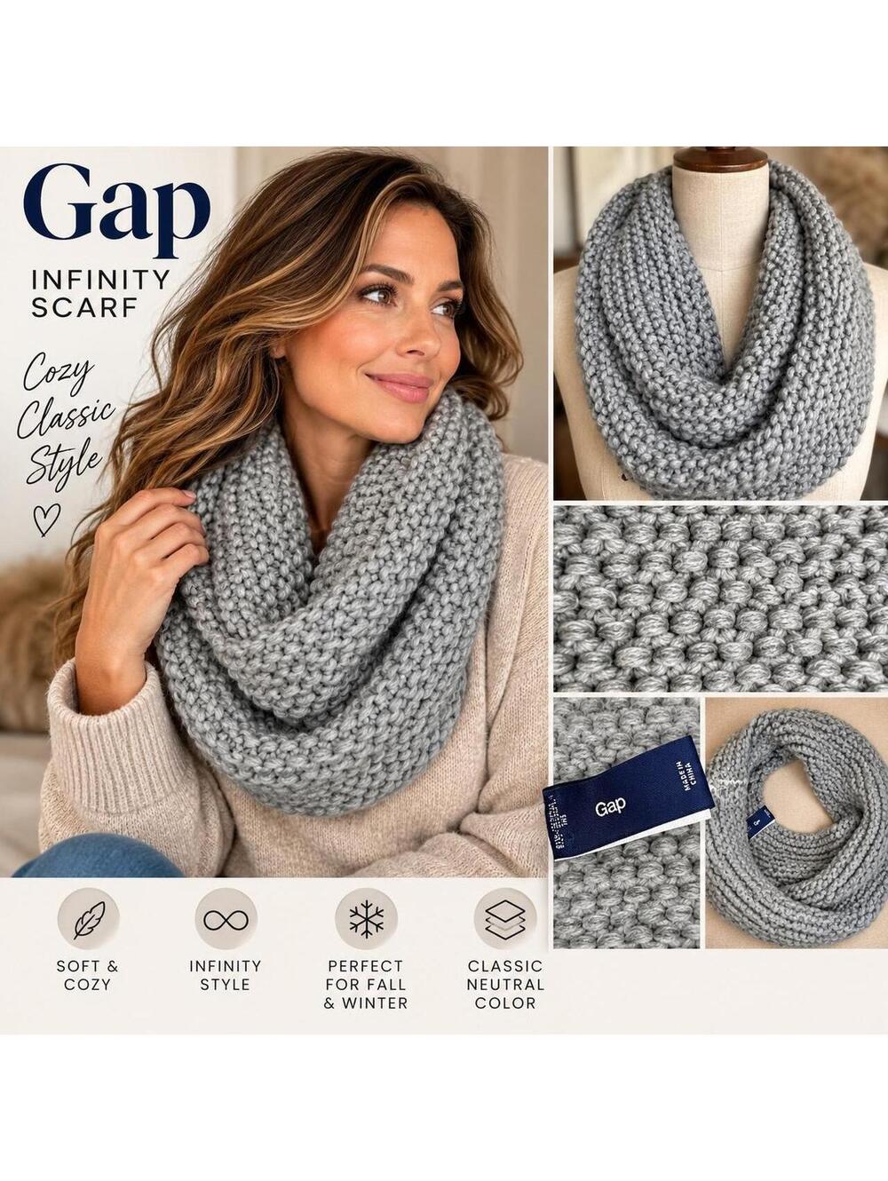 Cozy Chic Gap Infinity Scarf | Chunky Knit Fall & Winter Essential
